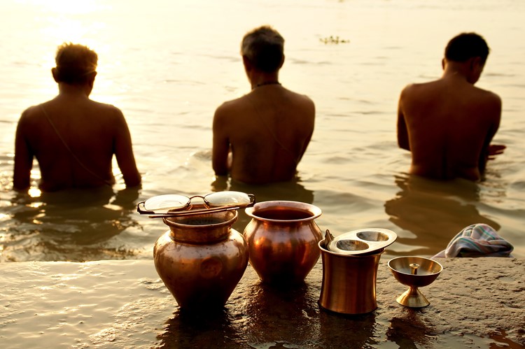 Varanasi, rituelen aan de Ganges, India